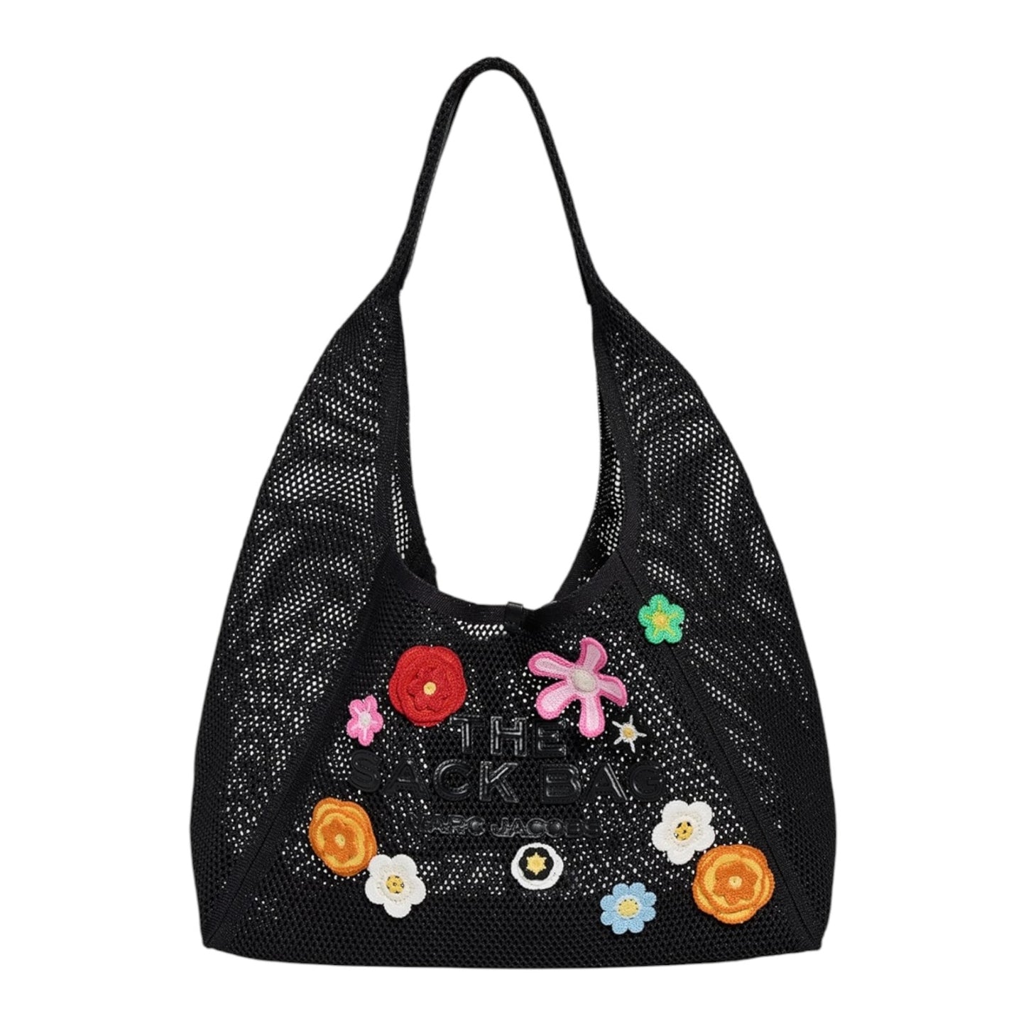 MARC JACOBS The Daisy Crochet Sack Bag in Black