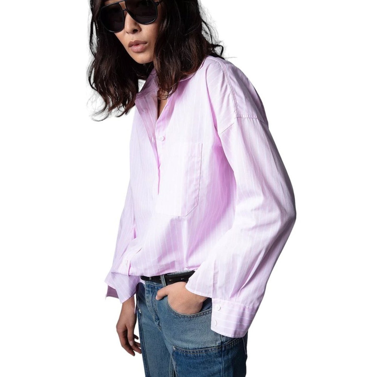 ZADIG & VOLTAIRE Tamara Pop Raye Striped Shirt XS