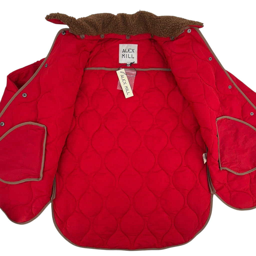 ALEX MILL Wembley Quilted Jacket In Red S Alex Mill