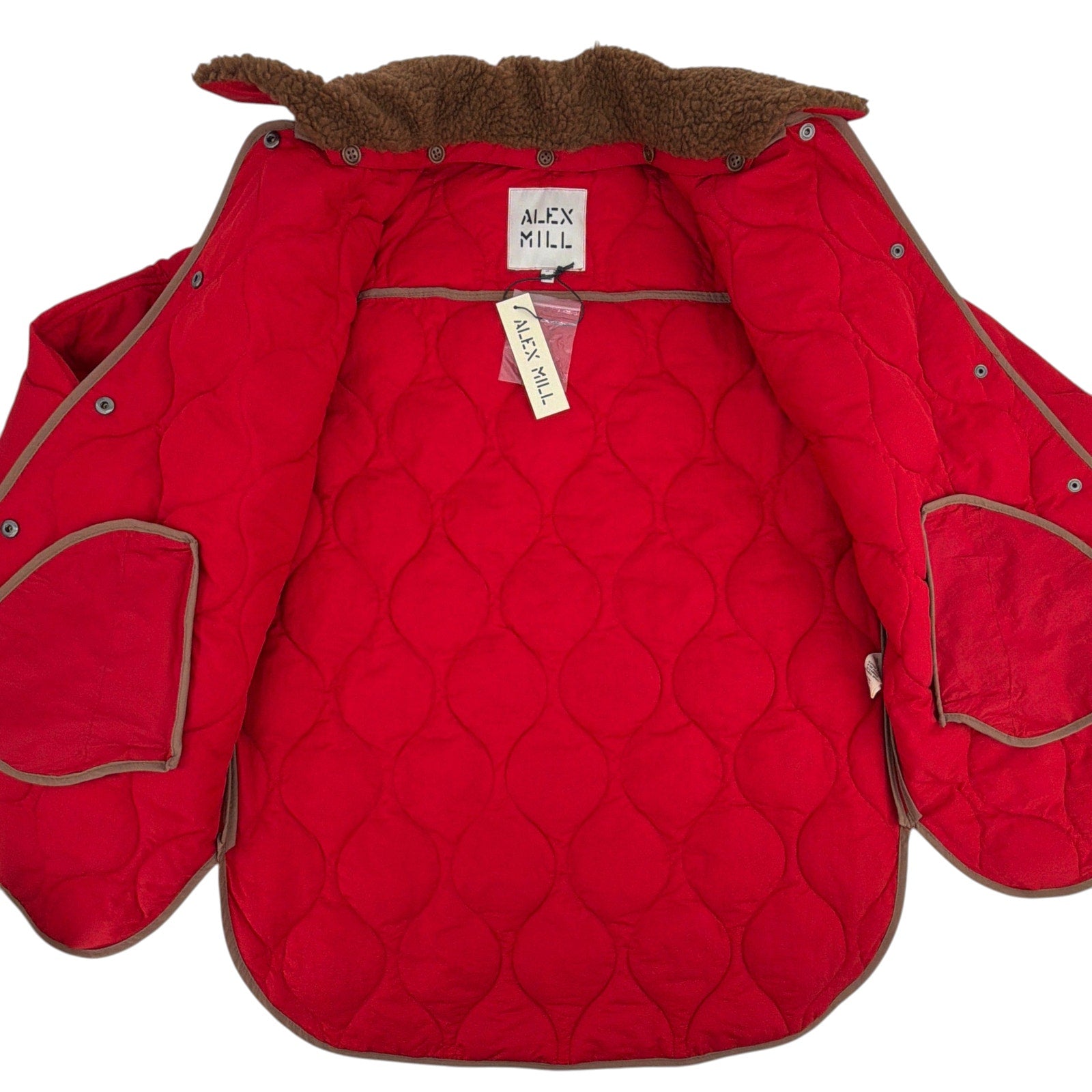 ALEX MILL Wembley Quilted Jacket In Red S Alex Mill