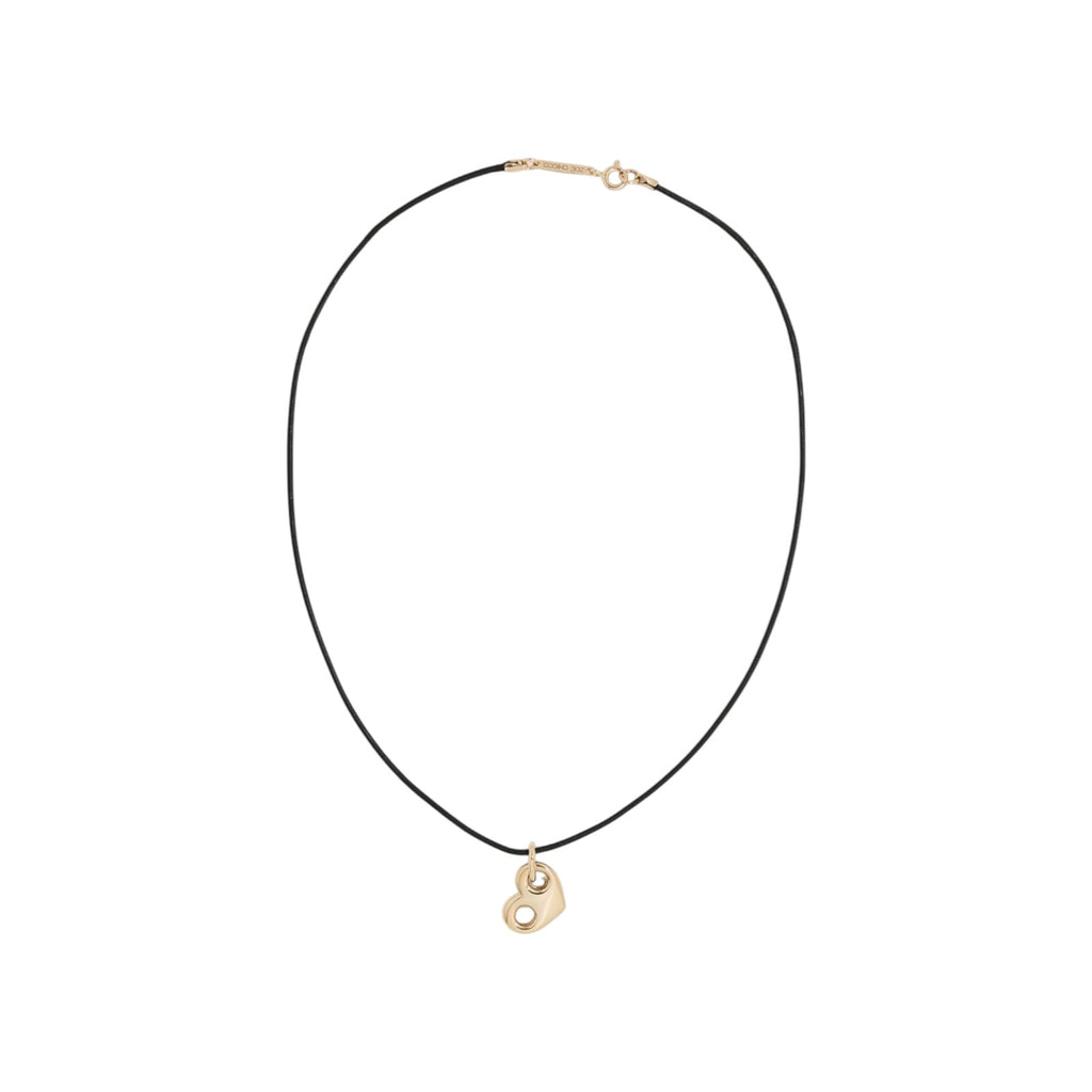 ZOE CHICCO 14k Gold Large Mariner Heart Leather Cord Necklace Zoe Chicco