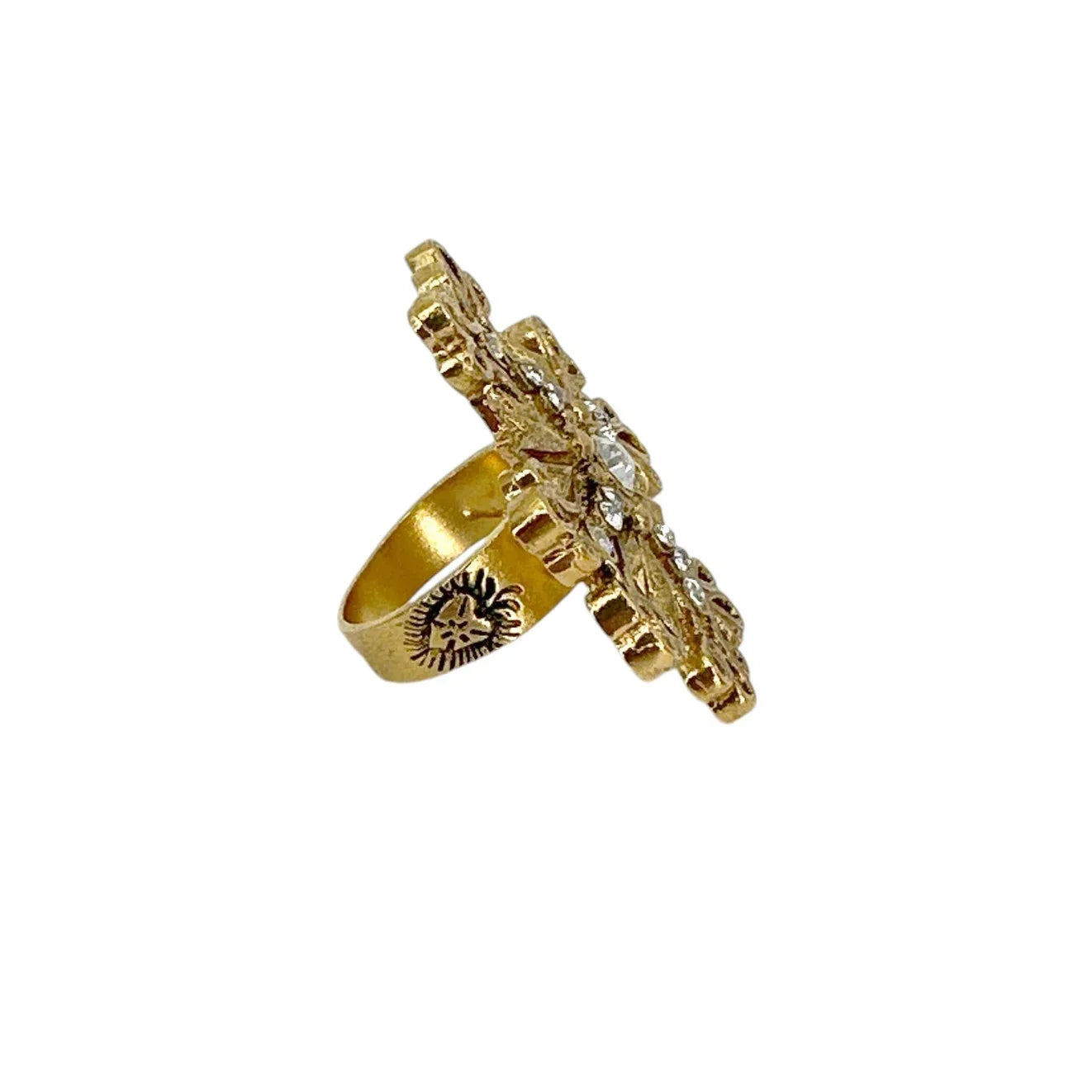 VIRGINS SAINTS & ANGELS VSA Electra Cross Ring in Gold Size 6 - flyKAMP