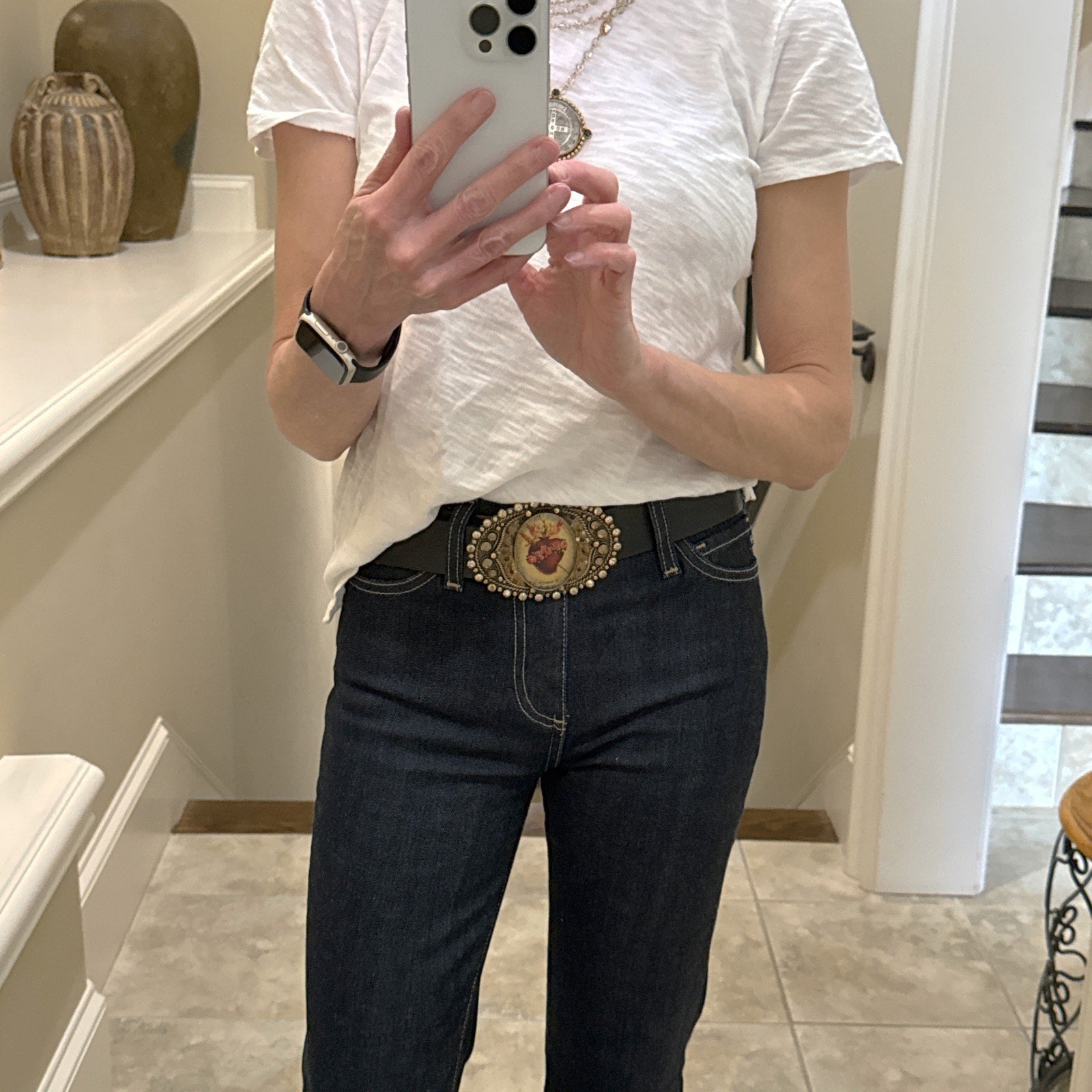 VIRGINS SAINTS & ANGELS VSA Goddess Image Buckle Sacred Heart Virgins Saints & Angels