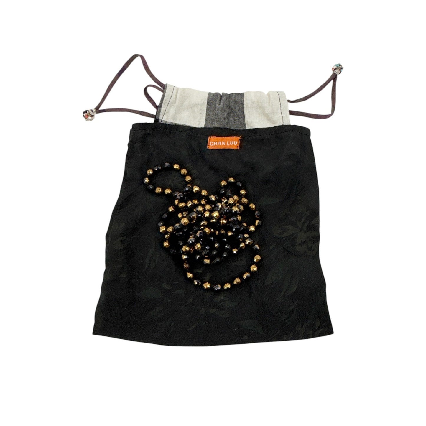 CHAN LUU Semi-Precious Necklace or Wrap Bracelet in Black & Gold