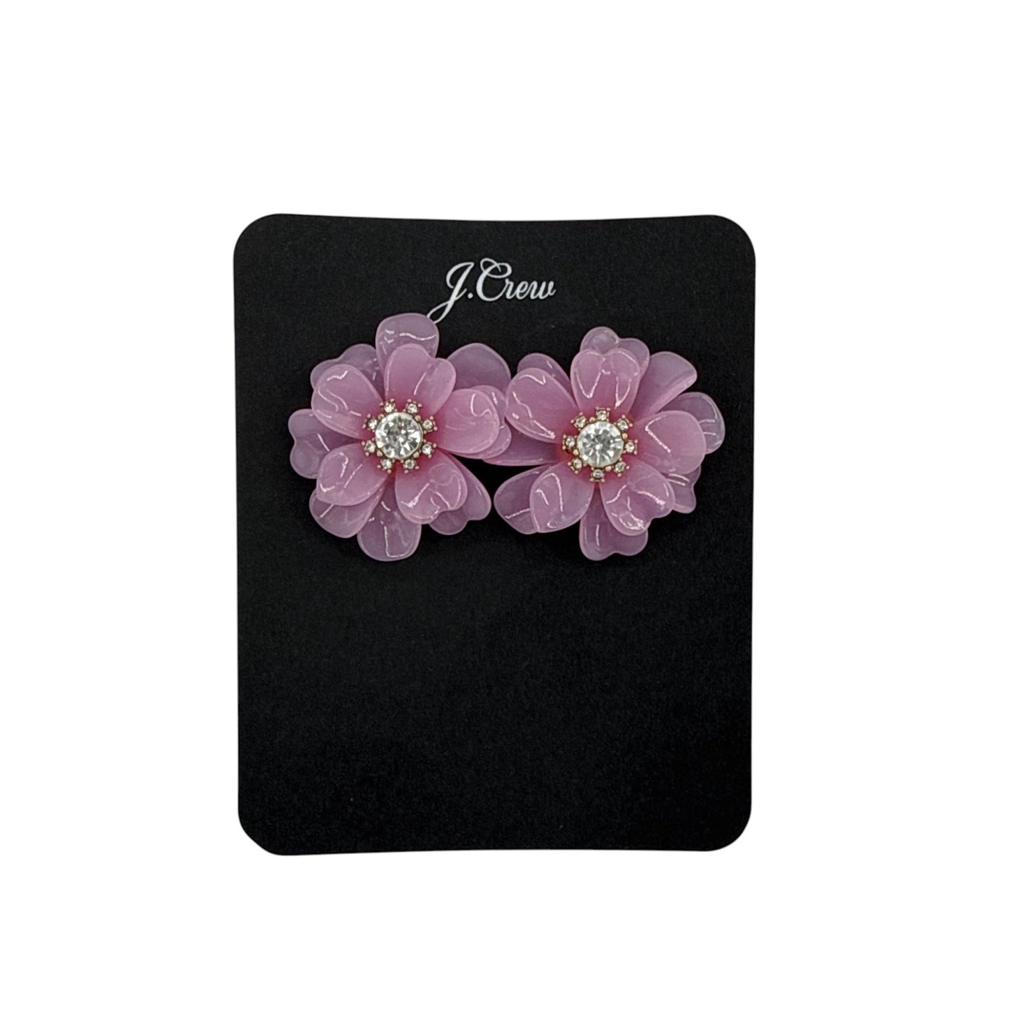 J.CREW Full Bloom Flower Earrings in Cool Pink