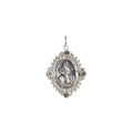 VIRGINS SAINTS & ANGELS VSA Petite Oval Cloister Lady of Fatima Charm in Silver Virgins Saints & Angels