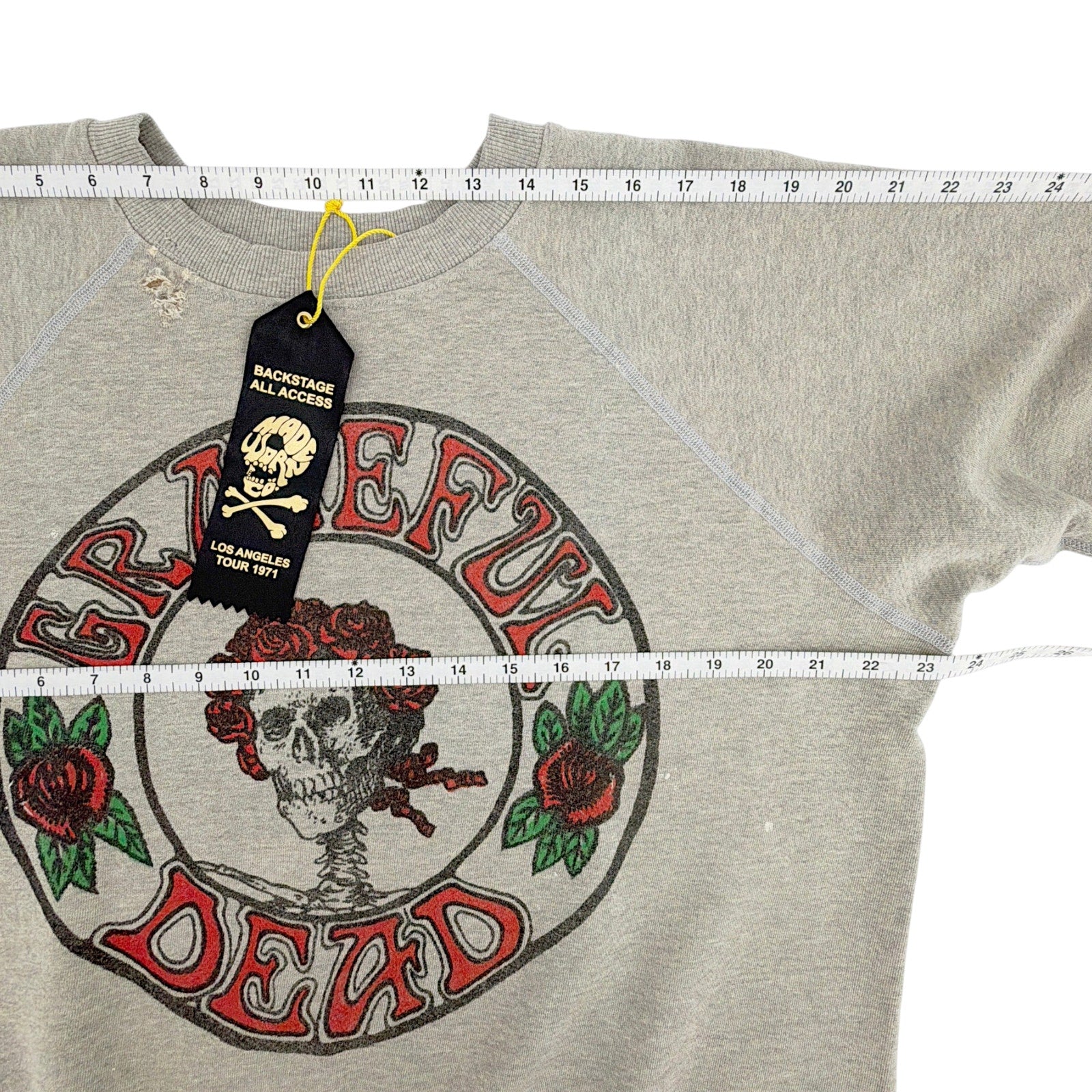 MADEWORN Grateful Dead Sugar Magnolia Shrunken Sweatshirt in Heather M Madeworn