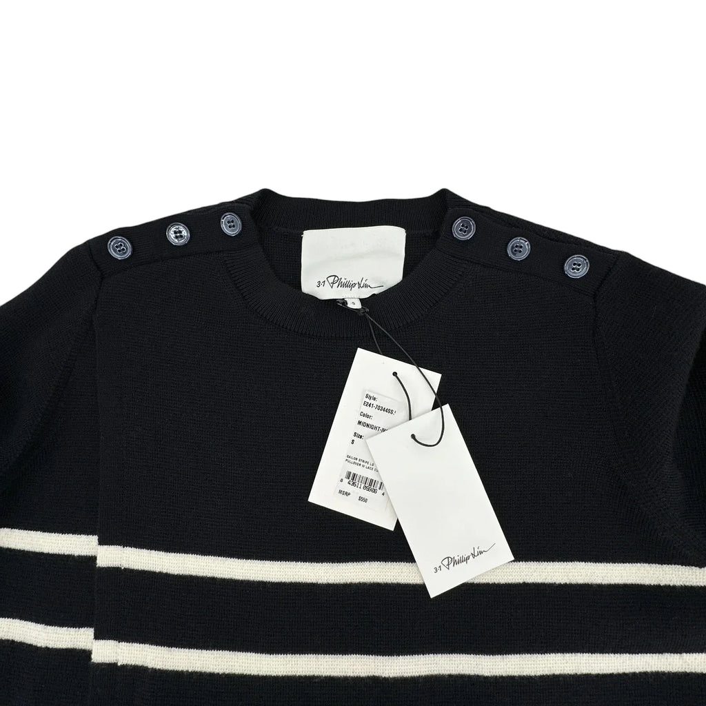3.1 PHILLIP LIM Sailor Stripe Lace Cuff Sweater S - flyKAMP