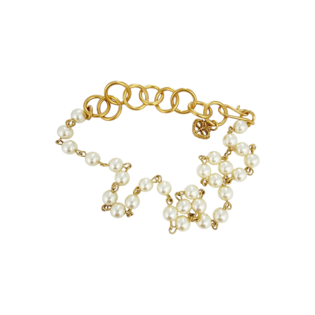 VIRGINS SAINTS & ANGELS VSA Iconic Cream Pearl Choker in Gold Virgins Saints & Angels