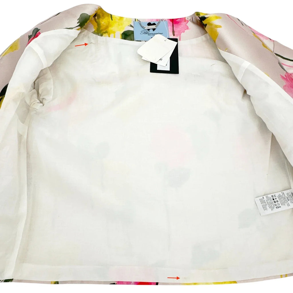 BLUMARINE Floral Silk Blend Evening Jacket IT40 | US4 XS - flyKAMP