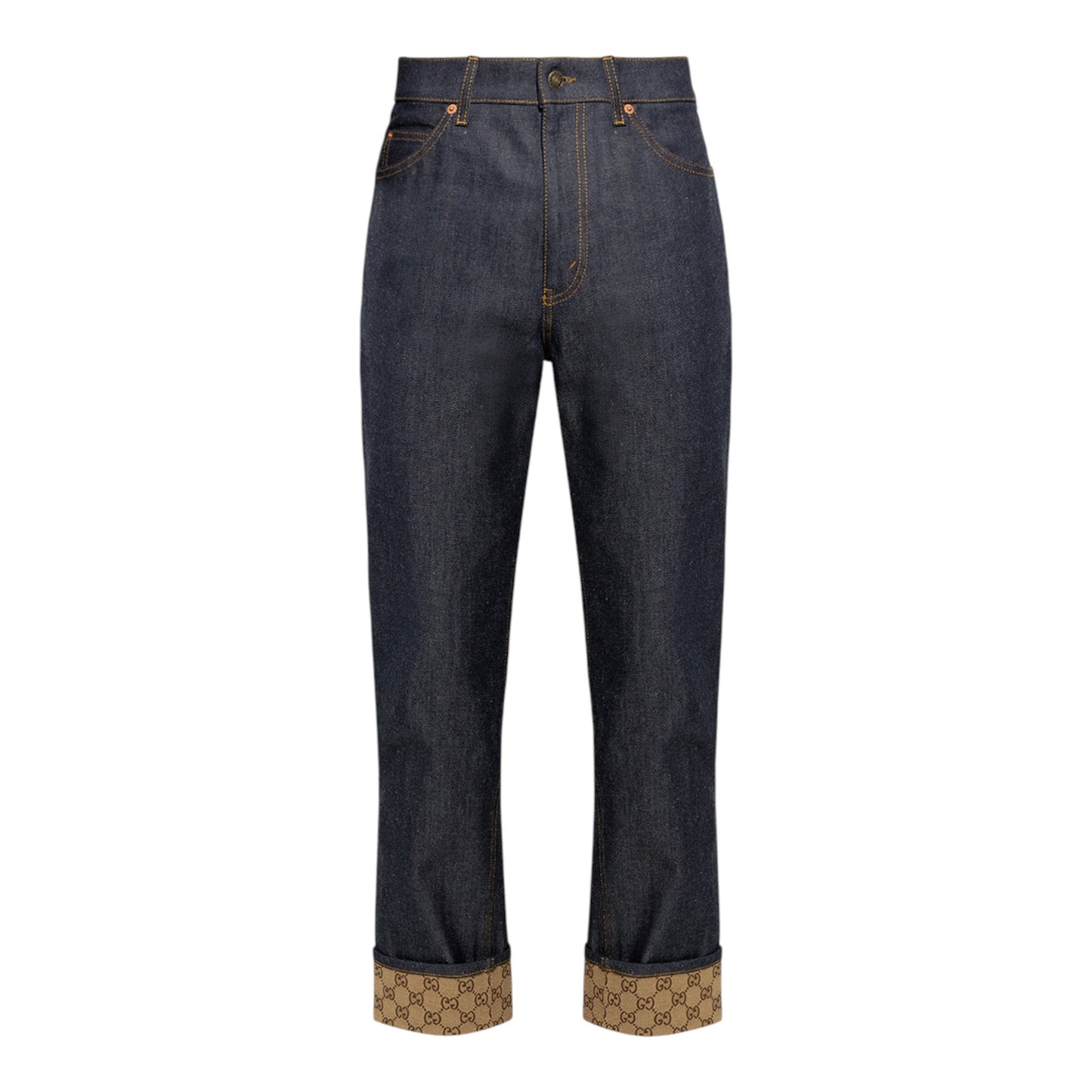 GUCCI Denim Pants with GG Supreme Canvas Cuff 24
