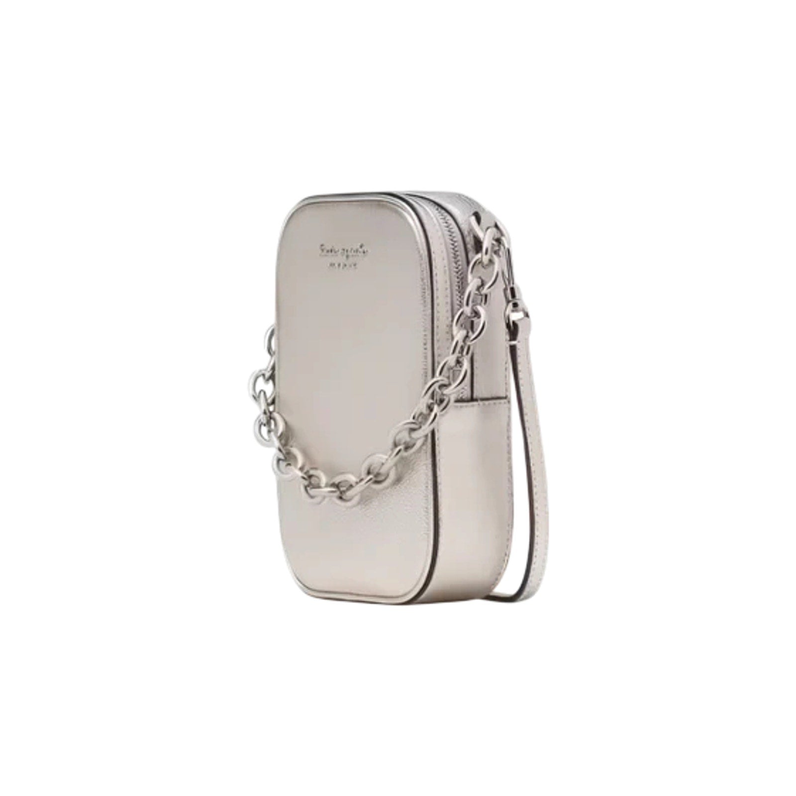 KATE SPADE New York Jolie Metallic Chain Phone Crossbody in Silver Kate Spade New York