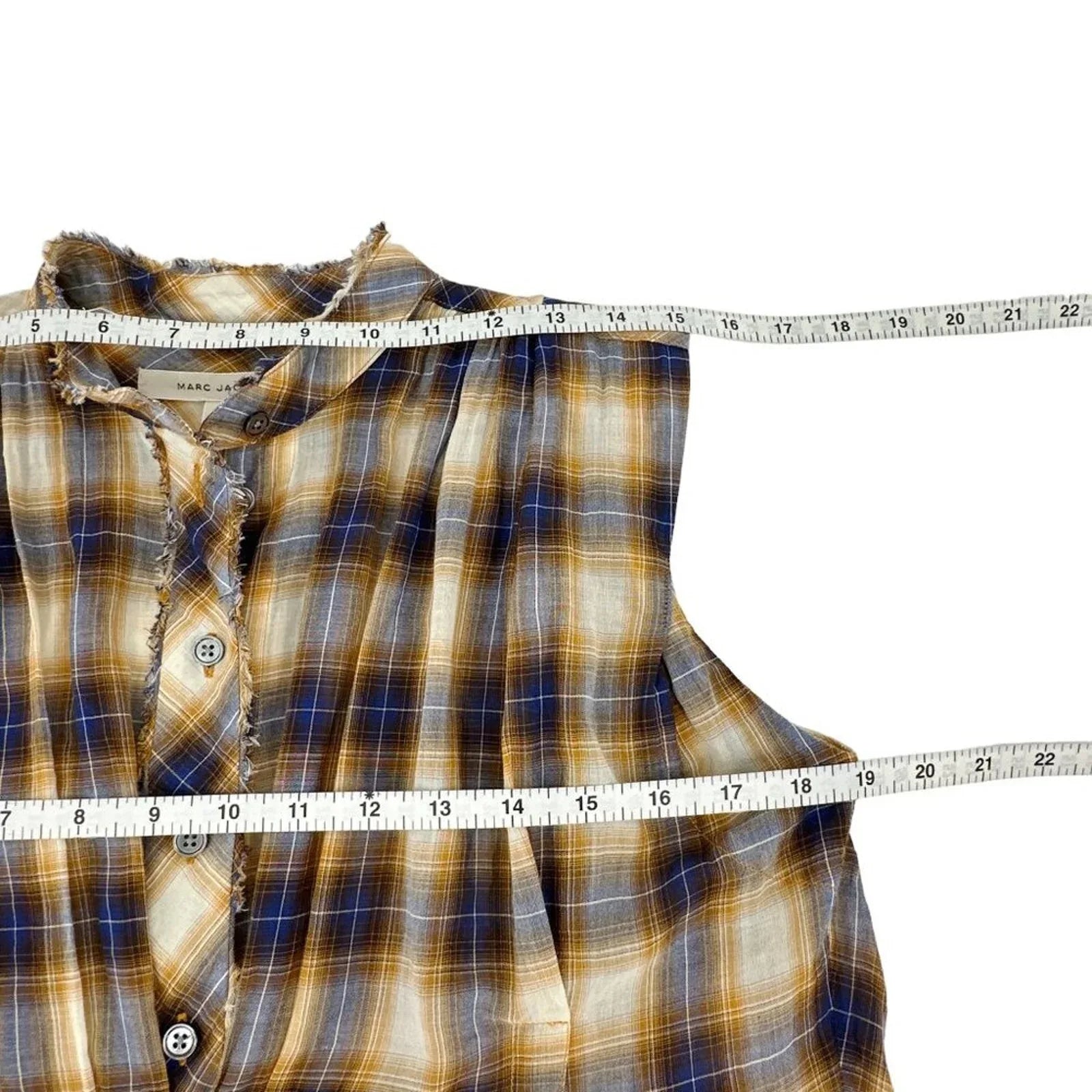 MARC JACOBS Ruffle Detail Plaid Blouse 2 - flyKAMP