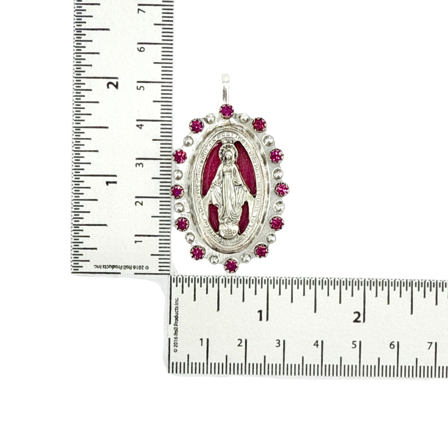 VIRGINS SAINTS & ANGELS VSA Milagrosa Medallion in Pink & Silver