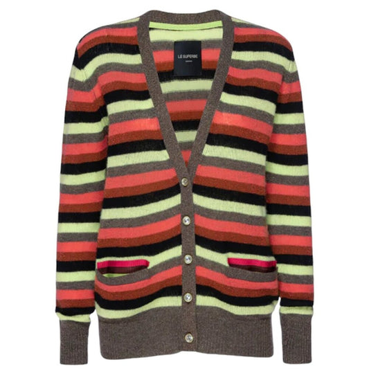 LE SUPERBE Boyfriend Sweater in Bright Stripe S