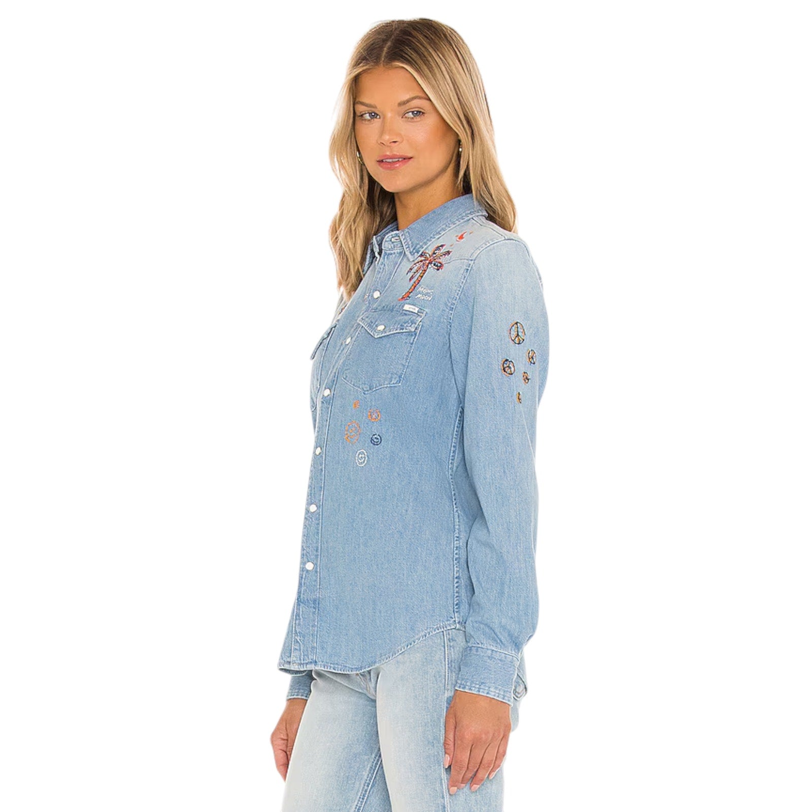 MOTHER All My Exes Denim Shirt in Let's Be Pacific XS Mother