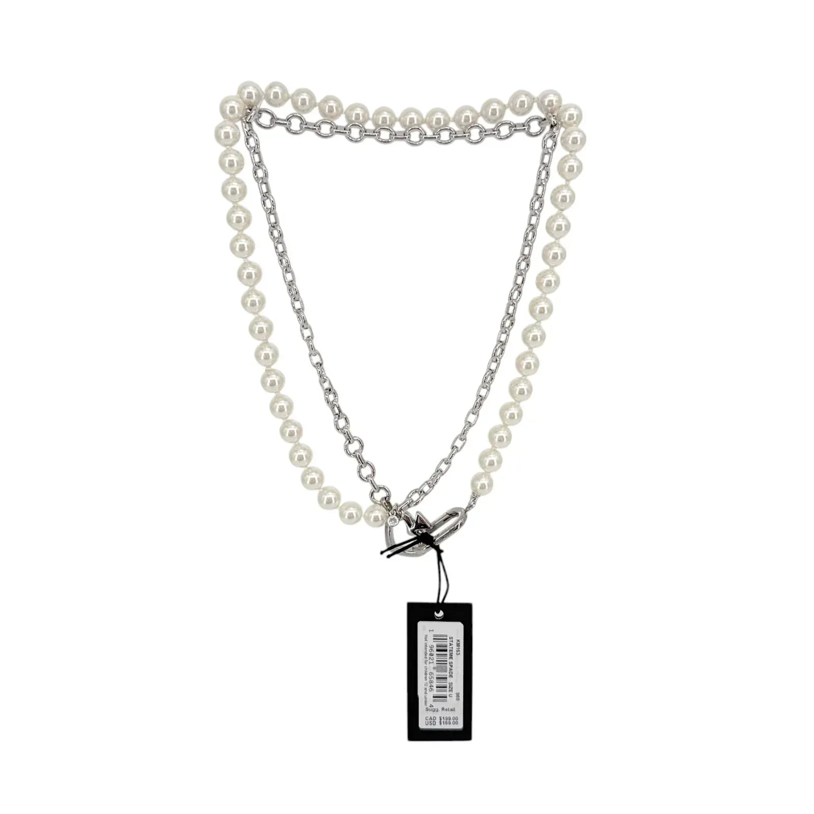 KATE SPADE New York Statement Spade Pearl Wrap Necklace - flyKAMP