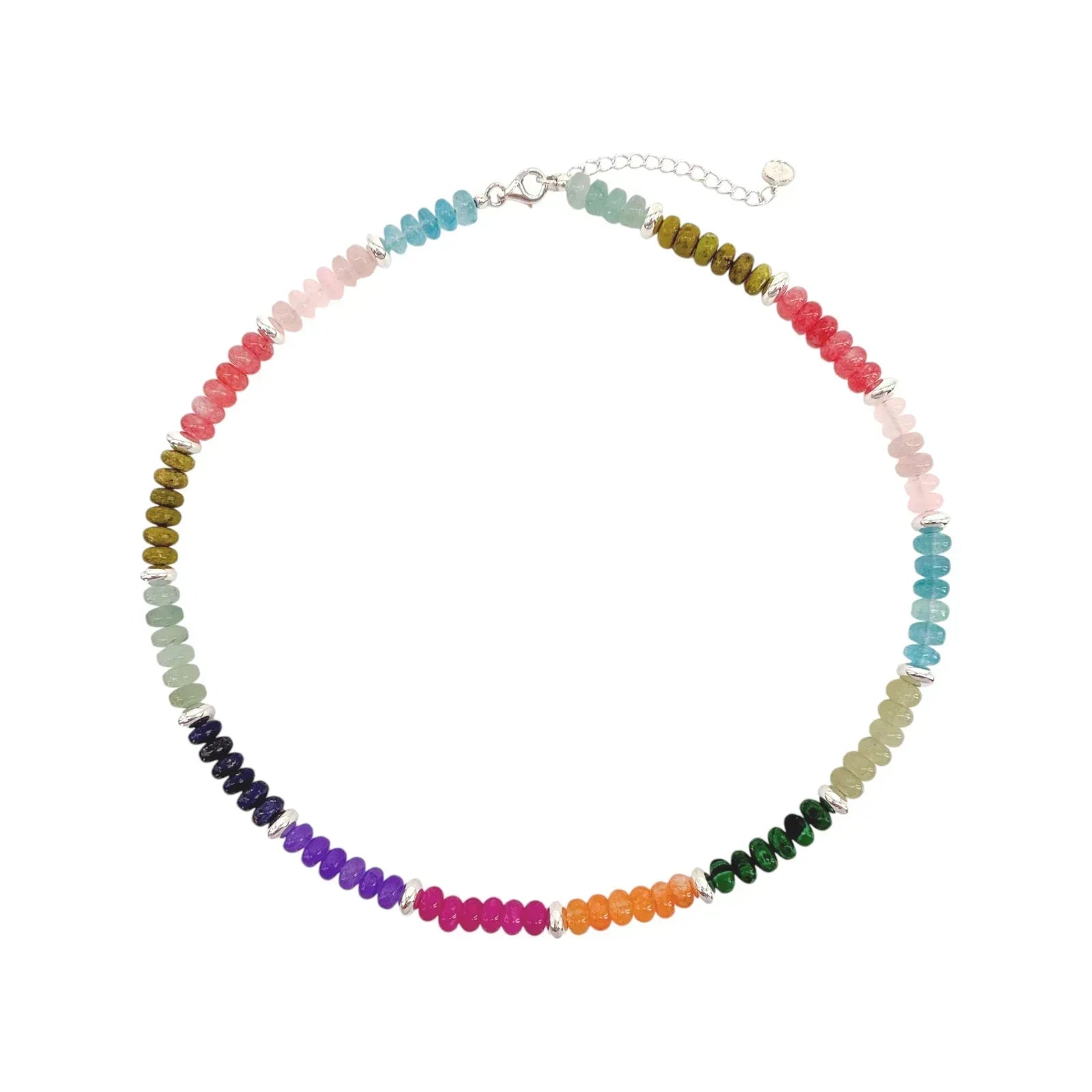 SILPADA Colored In Silver Mixed Stones Beaded Necklace - flyKAMP