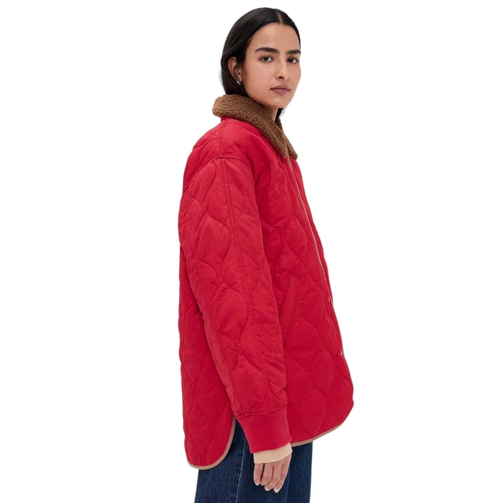 ALEX MILL Wembley Quilted Jacket In Red S Alex Mill
