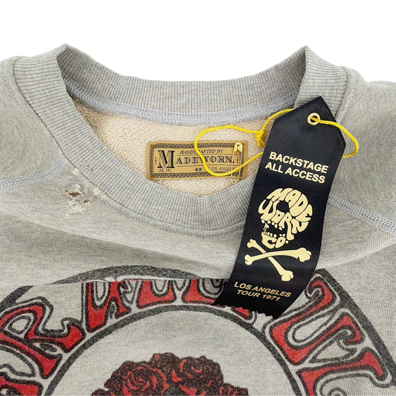 MADEWORN Grateful Dead Sugar Magnolia Shrunken Sweatshirt in Heather M Madeworn