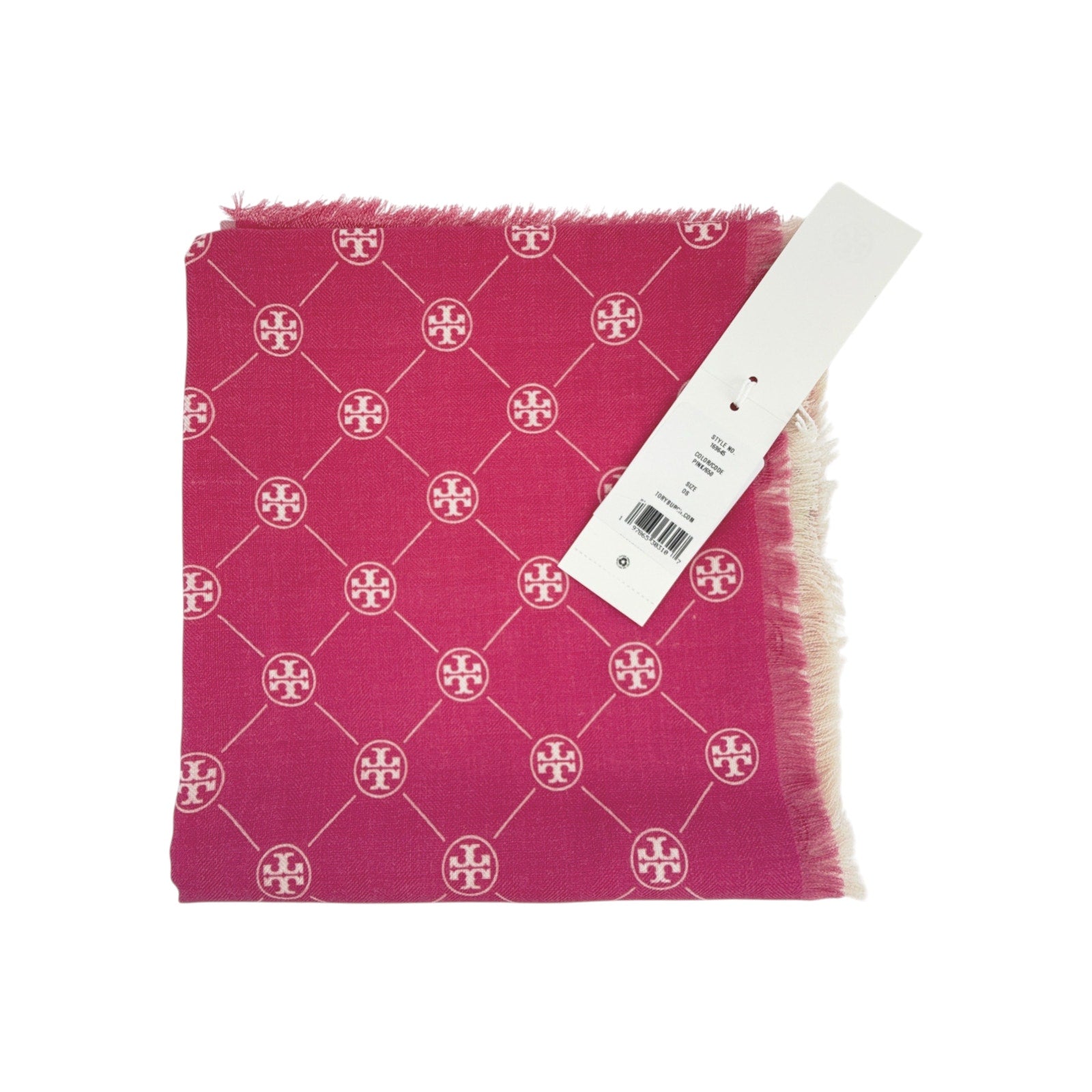 TORY BURCH T Monogram Oblong Scarf in Pink Tory Burch