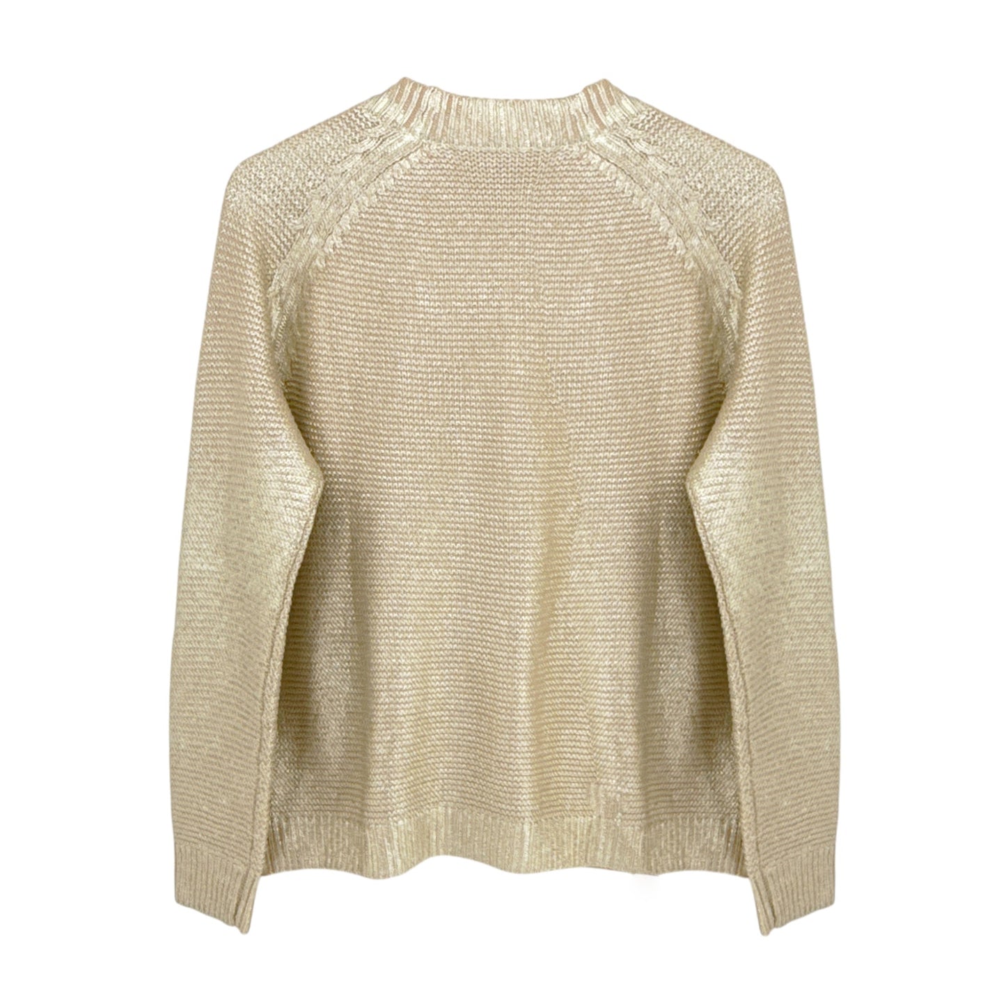 THE GREAT. The Varsity Cardigan Gold Shimmer 0|XS