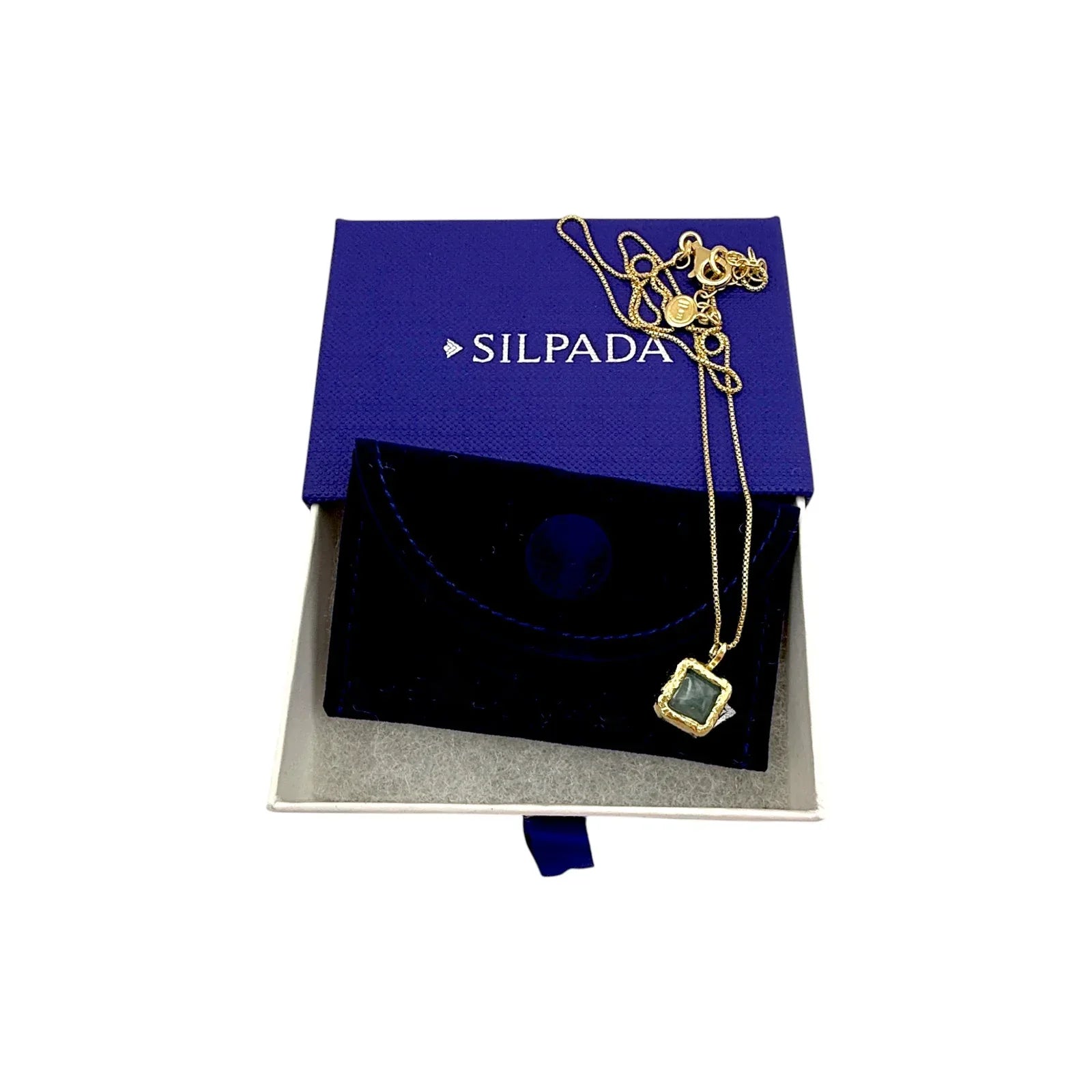 SILPADA Mediterra Natural Aquamarine Necklace in 14K Gold-Plated Sterling Silver - flyKAMP