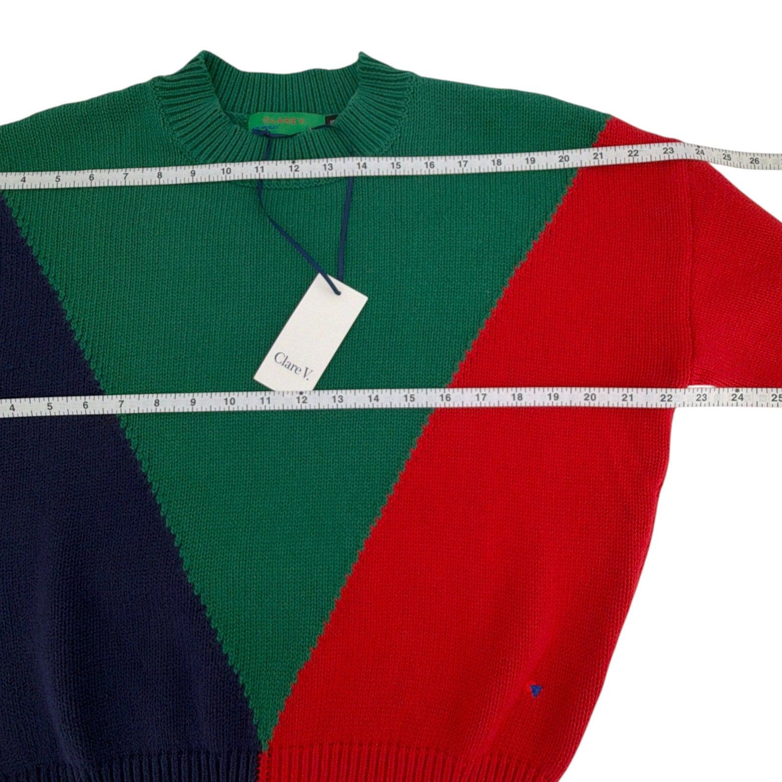 CLARE V. Colorblock Drop Shoulder Sweater XS Clare V.