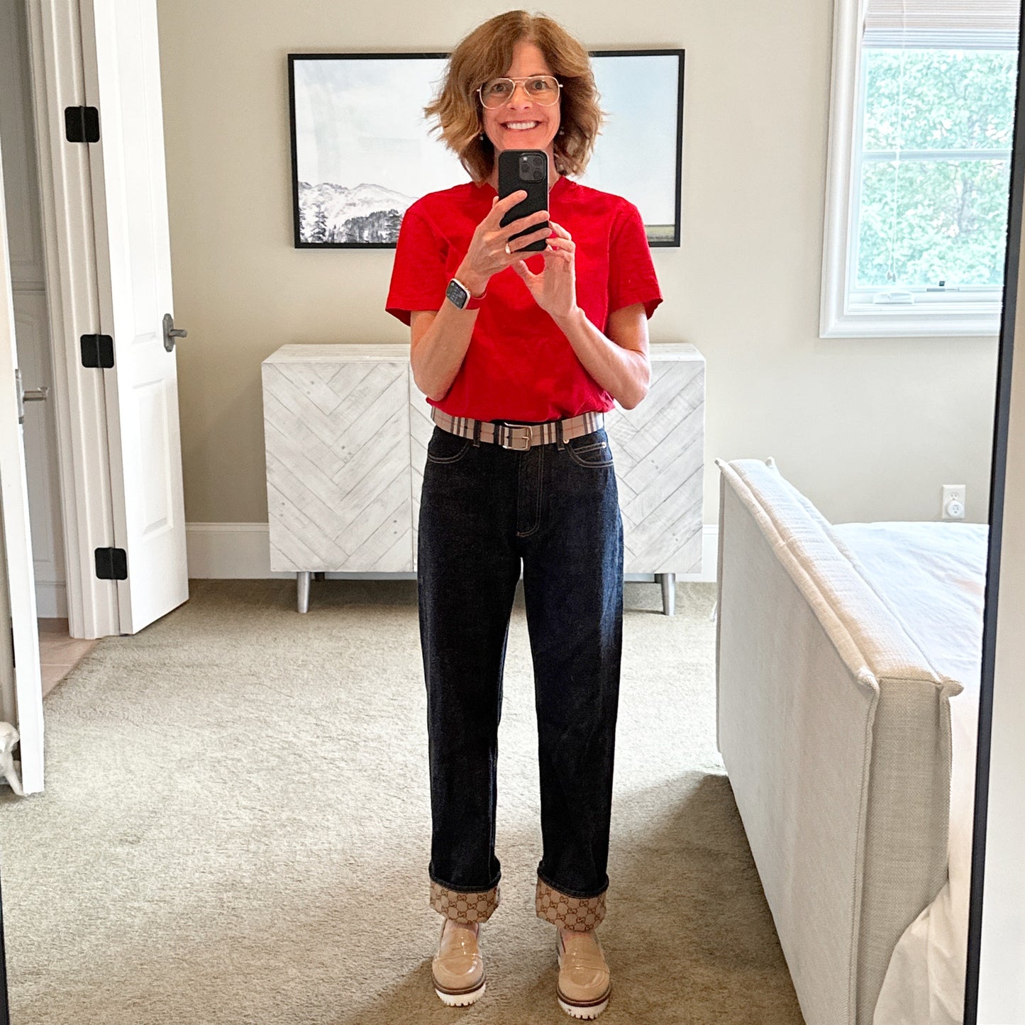 GUCCI Denim Pants with GG Supreme Canvas Cuff 24