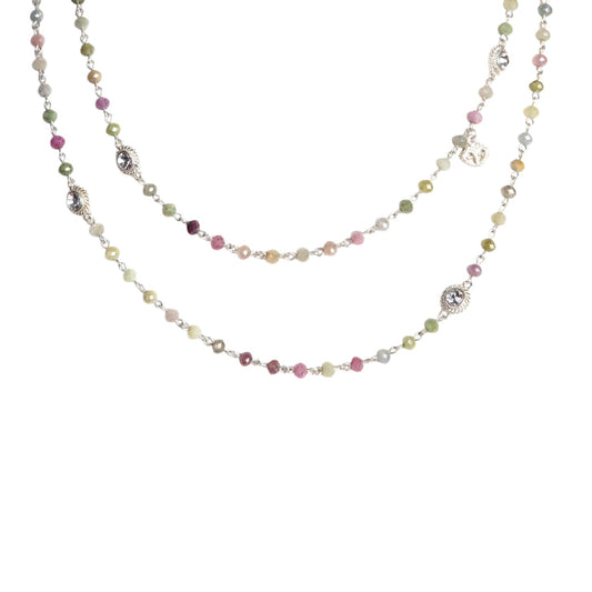 VIRGINS SAINTS & ANGELS VSA Wrap 6mm Precious Sapphire Beads in Silver