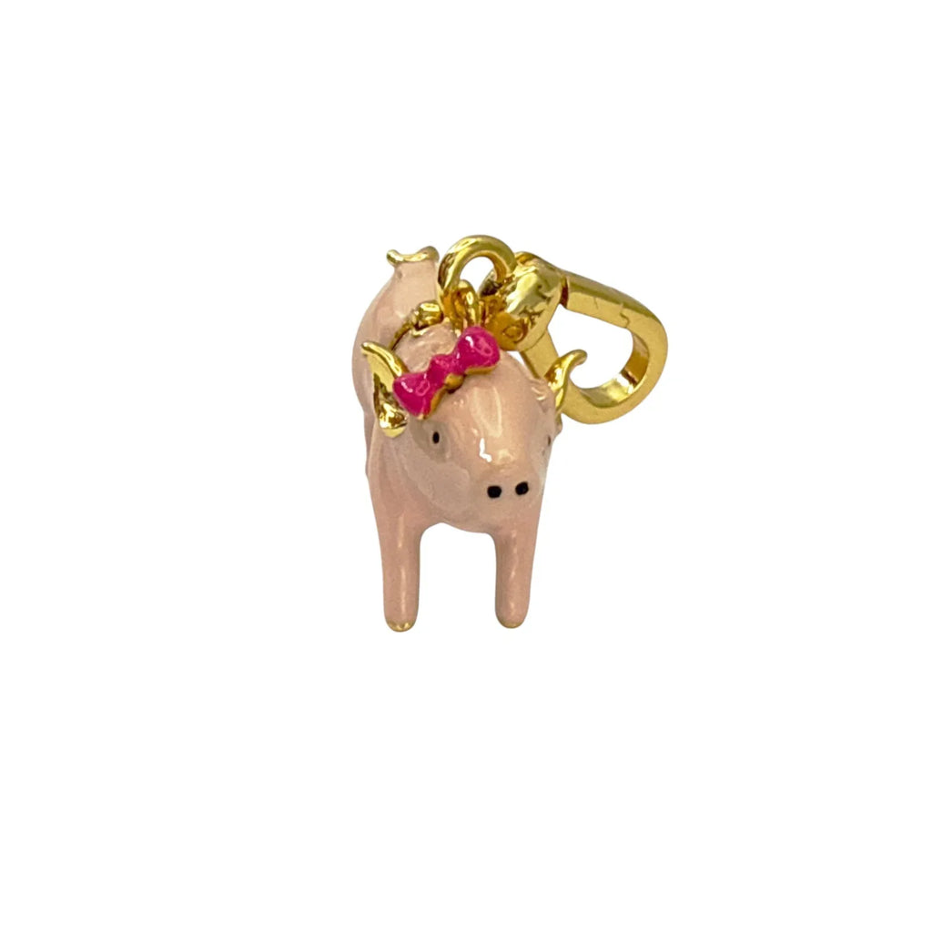 JUICY GRAPE Enamel Pink Pig Locket Charm Pendant - flyKAMP