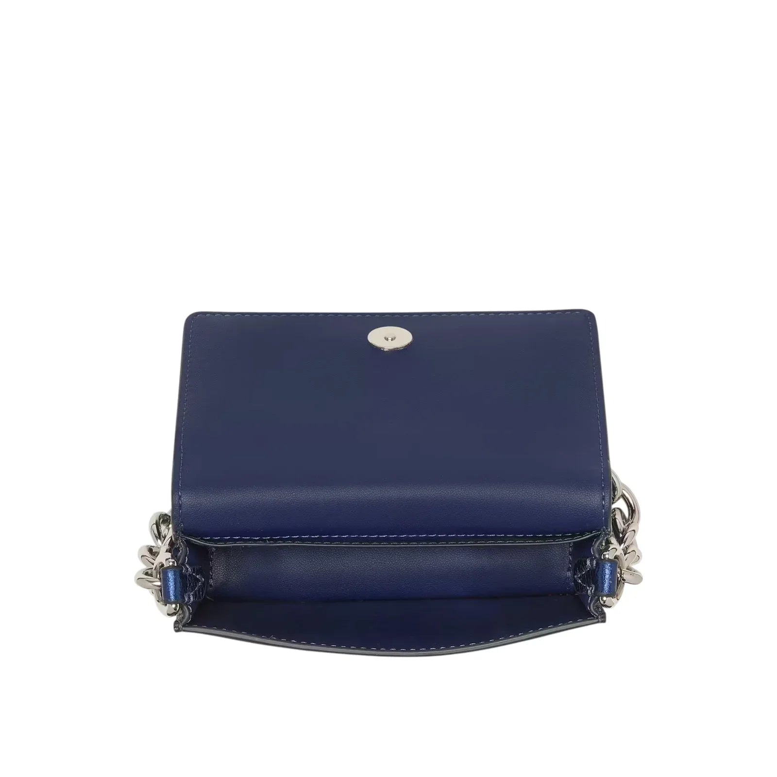 KATE SPADE New York Natasha Metallic Leather Chain Compact Wristlet in Navy - flyKAMP