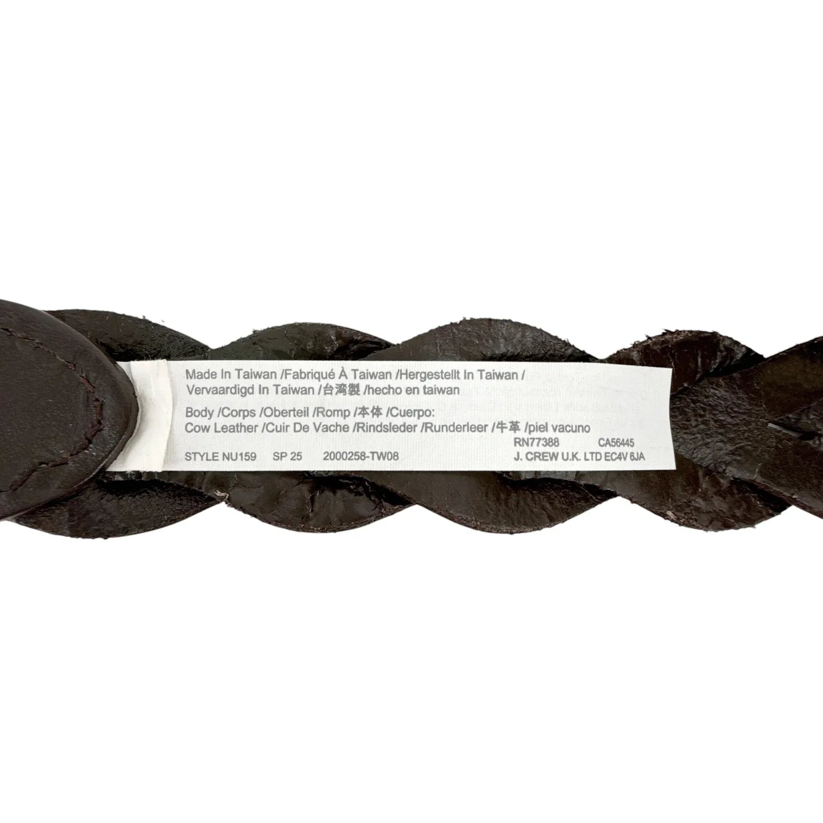 MADEWELL Braided Belt in Dark Carob XXS-S - flyKAMP