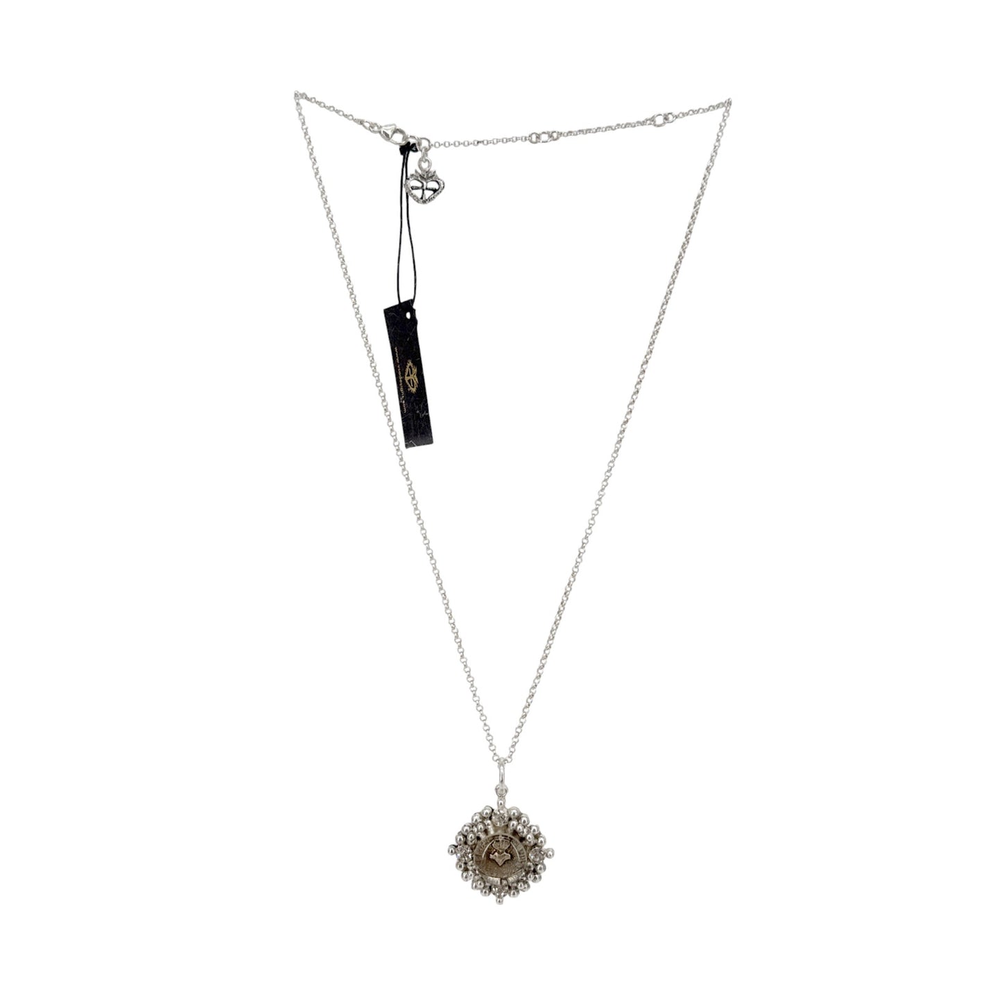 VIRGINS SAINTS & ANGELS VSA Petite Cloister Sacred Heart Charm SS Necklace