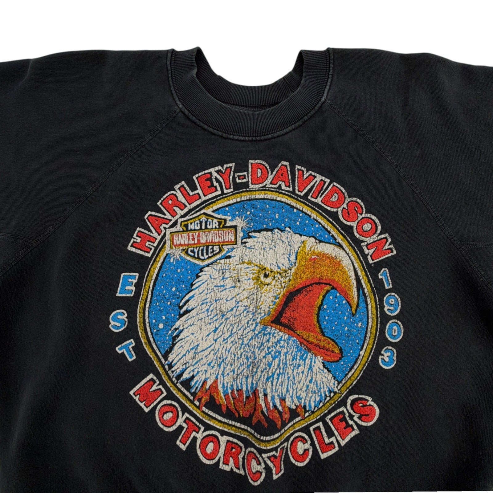 MADEWORN Harley Davidson 1903 Short Sleeve Sweatshirt S Madeworn
