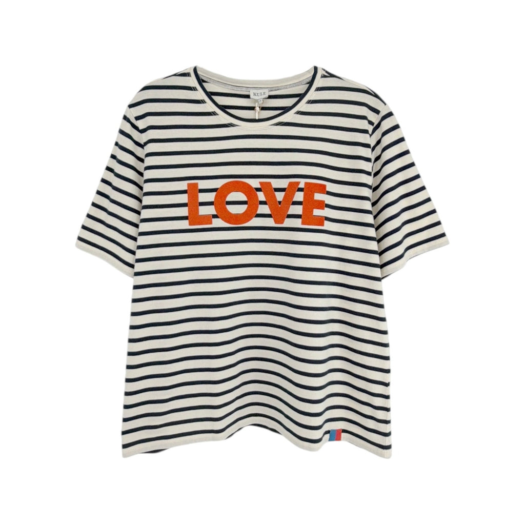 KULE The Modern Love Tee in Cream & Navy M Kule