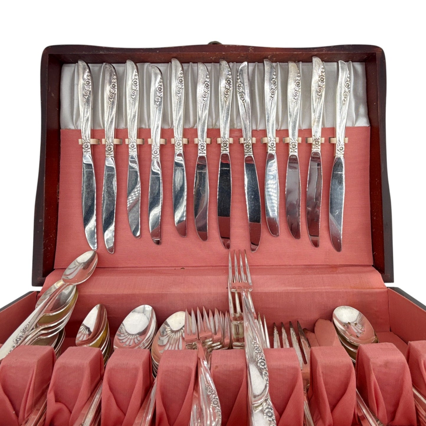 ONEIDA LTD. 1881 ROGERS Lilac Time Pattern Silverplate Flatware 73 Piece Set