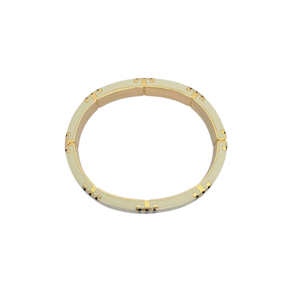 TORY BURCH Icon Enamel Bracelet in Tory Gold / New Ivory / Black Tory Burch