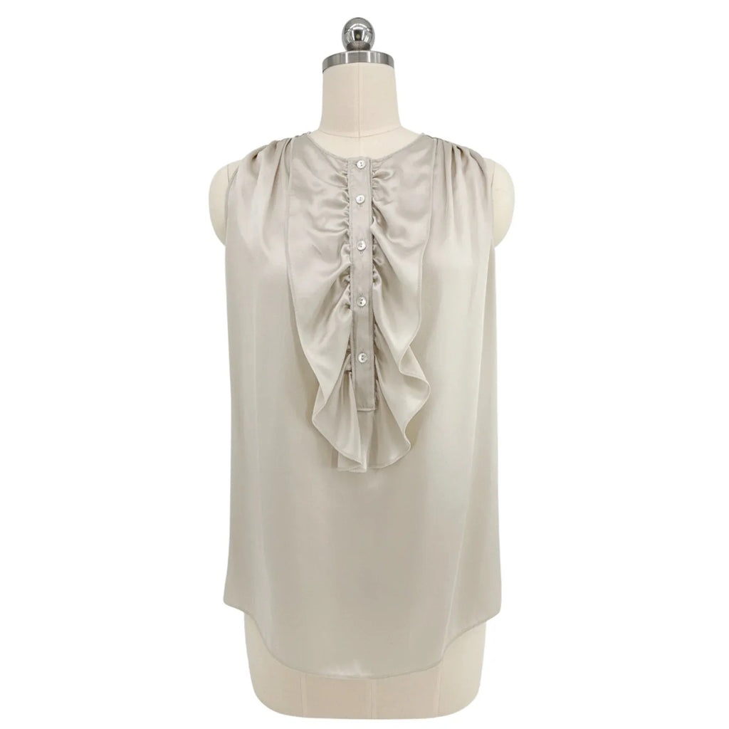 DOLCE & GABBANA Ruffle Sleeveless Silk Blouse IT42 | S - flyKAMP