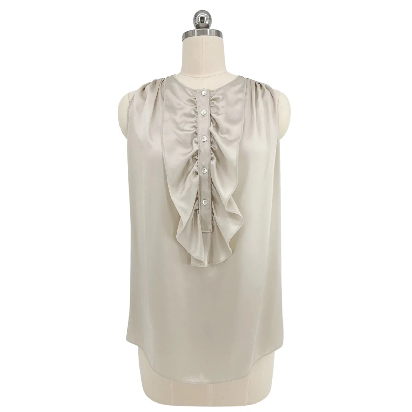 DOLCE & GABBANA Ruffle Sleeveless Silk Blouse IT42 | S - flyKAMP