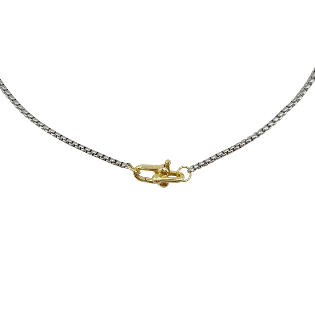 THE SILVER WREN Interlocking Charm Holder Necklace in Silver and Gold
