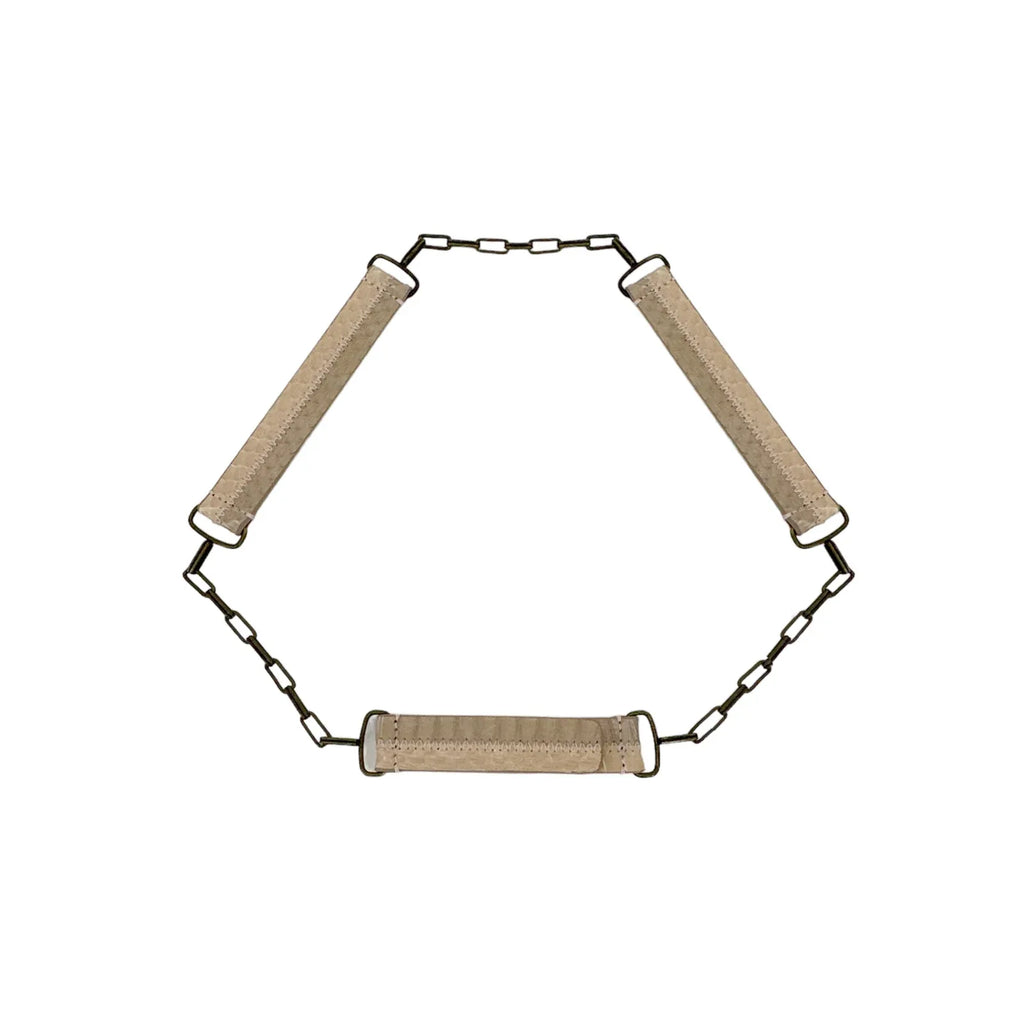 CAROLINA HERRERA Snakeskin & Leather Chain Belt In Latte S - flyKAMP