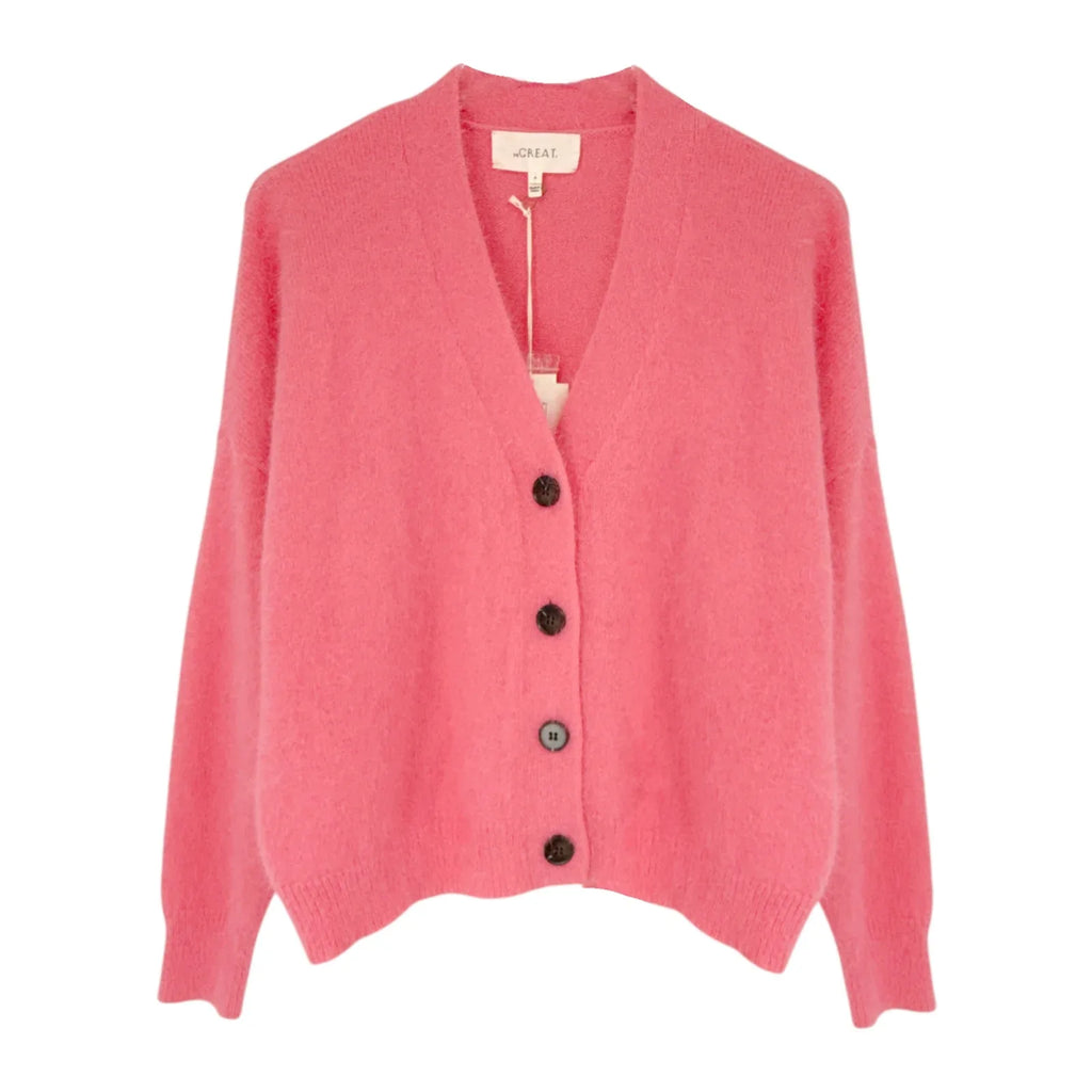 THE GREAT. The Fluffy Slouch Cardigan in Cherry Blossom 0|XS - flyKAMP