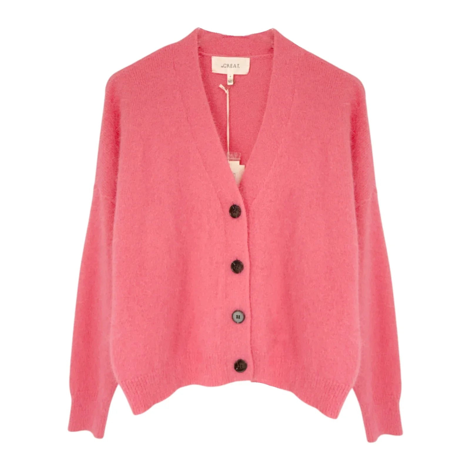 THE GREAT. The Fluffy Slouch Cardigan in Cherry Blossom 0|XS - flyKAMP
