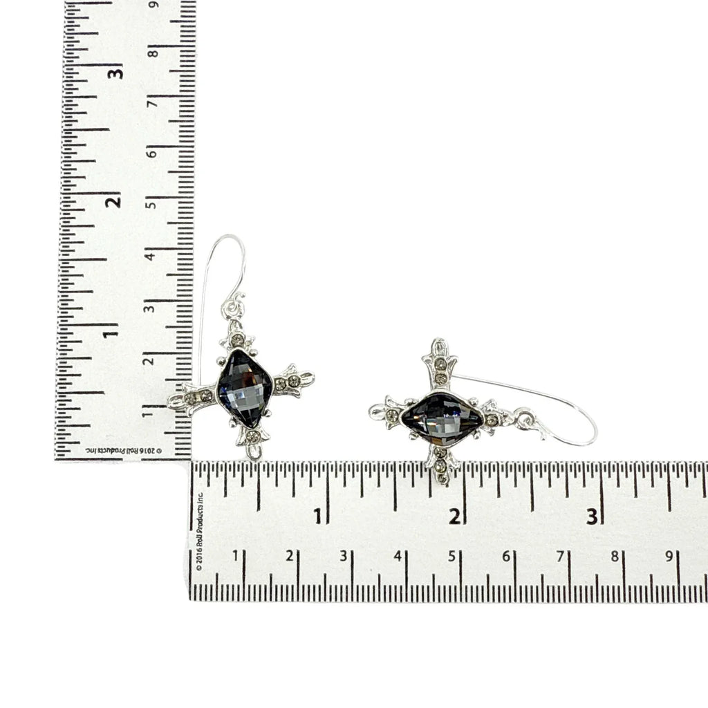 VIRGINS SAINTS & ANGELS VSA Ice Cross Earrings in Silver & Night - flyKAMP