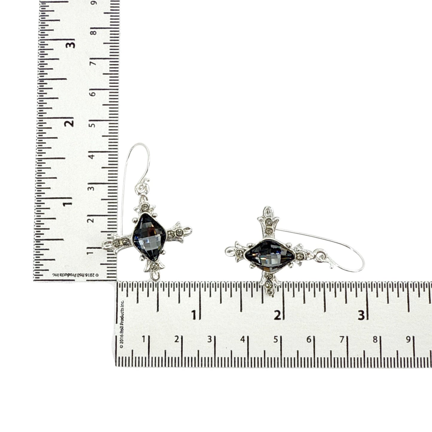 VIRGINS SAINTS & ANGELS VSA Ice Cross Earrings in Silver & Night
