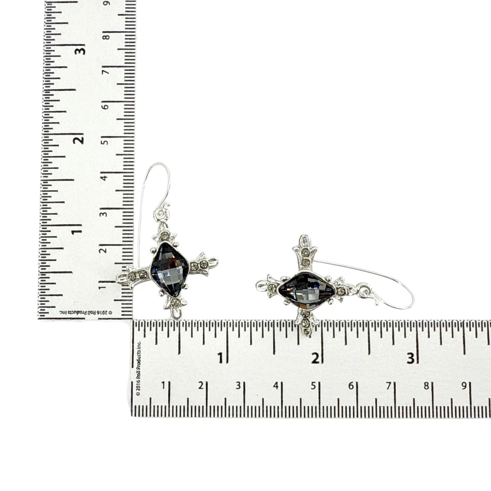 VIRGINS SAINTS & ANGELS VSA Ice Cross Earrings in Silver & Night - flyKAMP