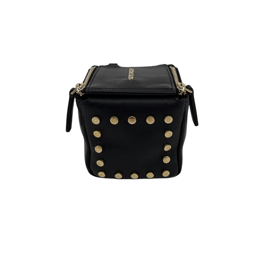 GIVENCHY Pandora Cube Pouch Charm Leather Bag in Black - flyKAMP