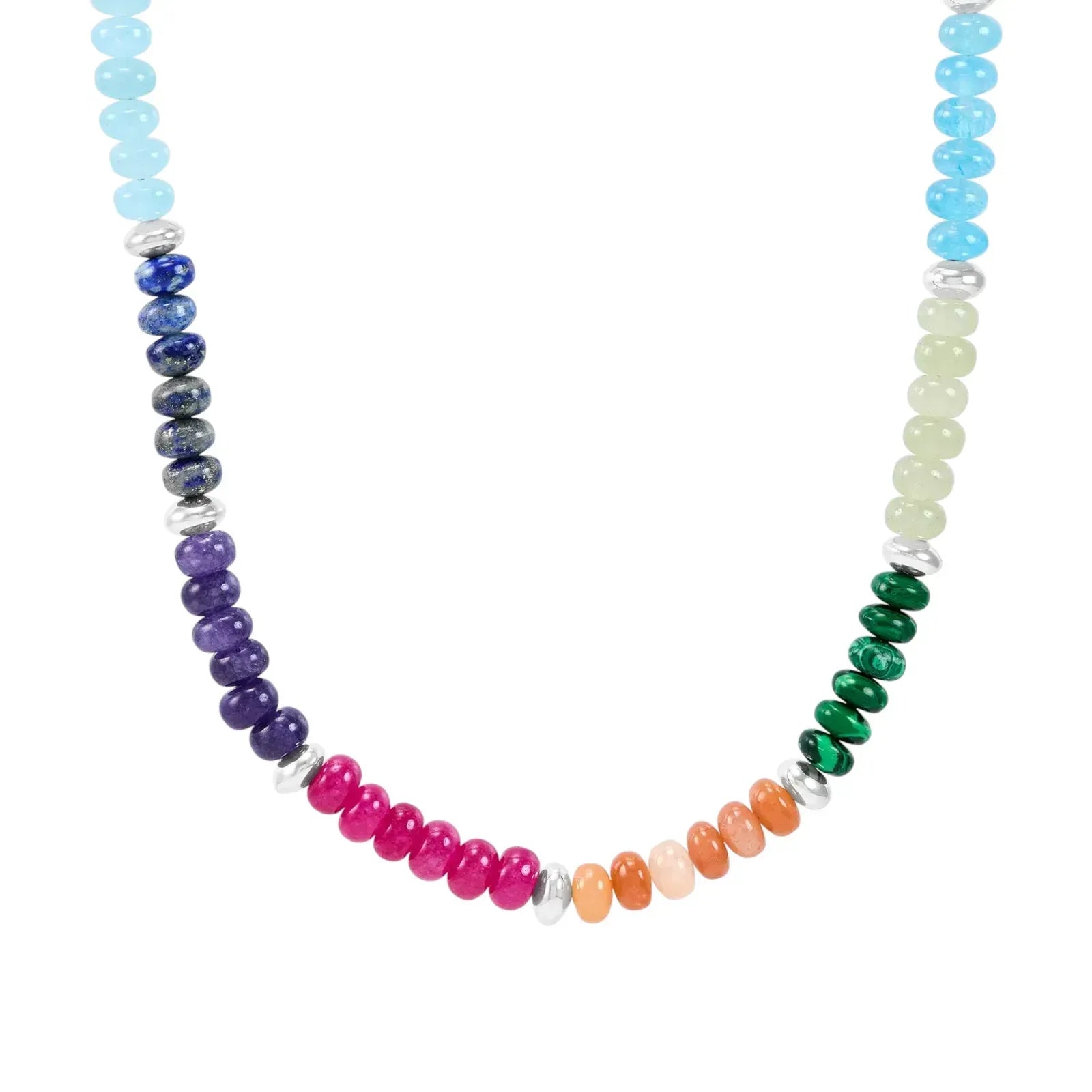 SILPADA Colored In Silver Mixed Stones Beaded Necklace - flyKAMP