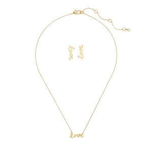 KATE SPADE New York Say Yes Love Earrings & Pendant Set in Gold
